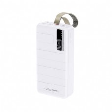 Nešiojamas įkroviklis - akumuliatorius 30000mAh USB + USB C 3A su indikatoriumi baltas (white) Remax 